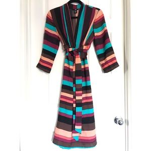 H&M Striped Midi Knee Length Dress